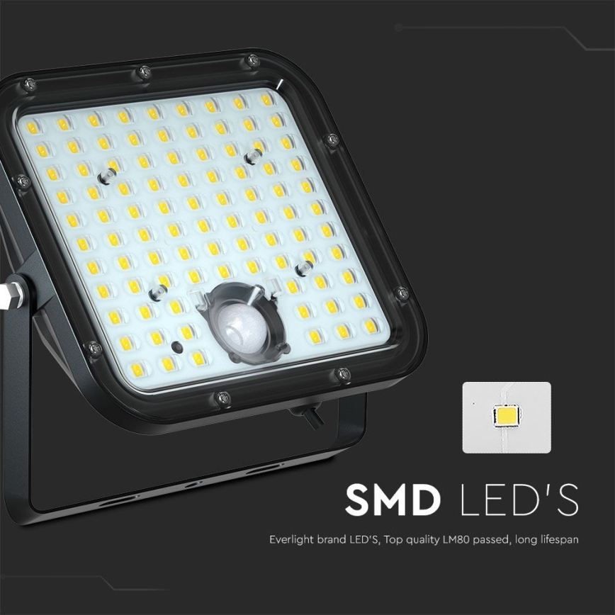 Світлодіодний прожектор з датчиком на сонячній батареї LED/30W/6,4V 6400K 6000 mAh + пульт дистанційного керування