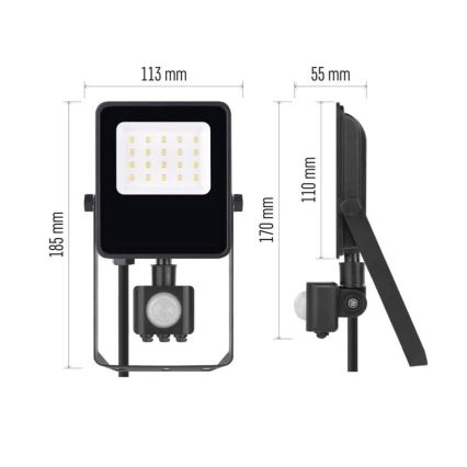 Світлодіодний прожектор з датчиком VISIO LED/10W/230V 4000K IP65