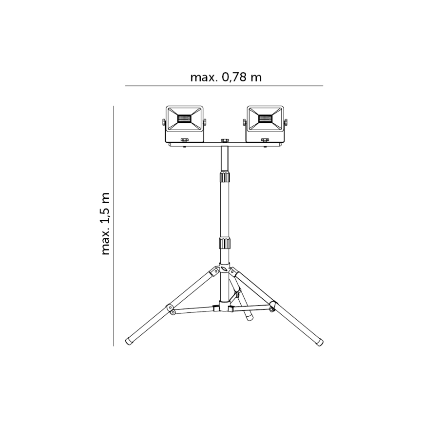 Світлодіодний прожектор зі стійкою 2xLED/30W/230V IP65