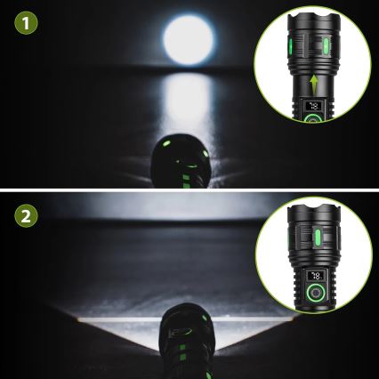 LED-регульований акумуляторний ліхтар з функцією павербанку 20W/5V IP44 1200 lm 5000 mAh