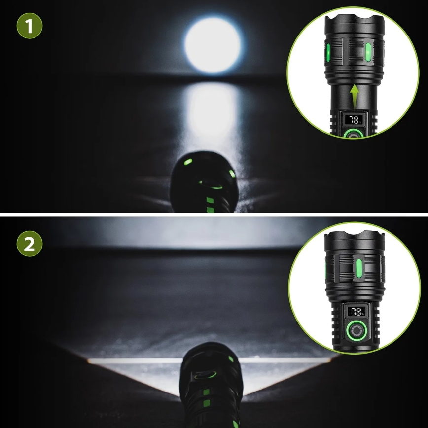 LED-регульований акумуляторний ліхтар з функцією павербанку 20W/5V IP44 1200 lm 5000 mAh