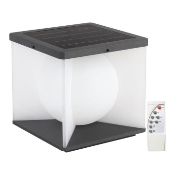 Світлодіодний регульований сонячний настінний світильник LED/3W/3,7V IP65 3000K 2600 mAh + дистанційне керування