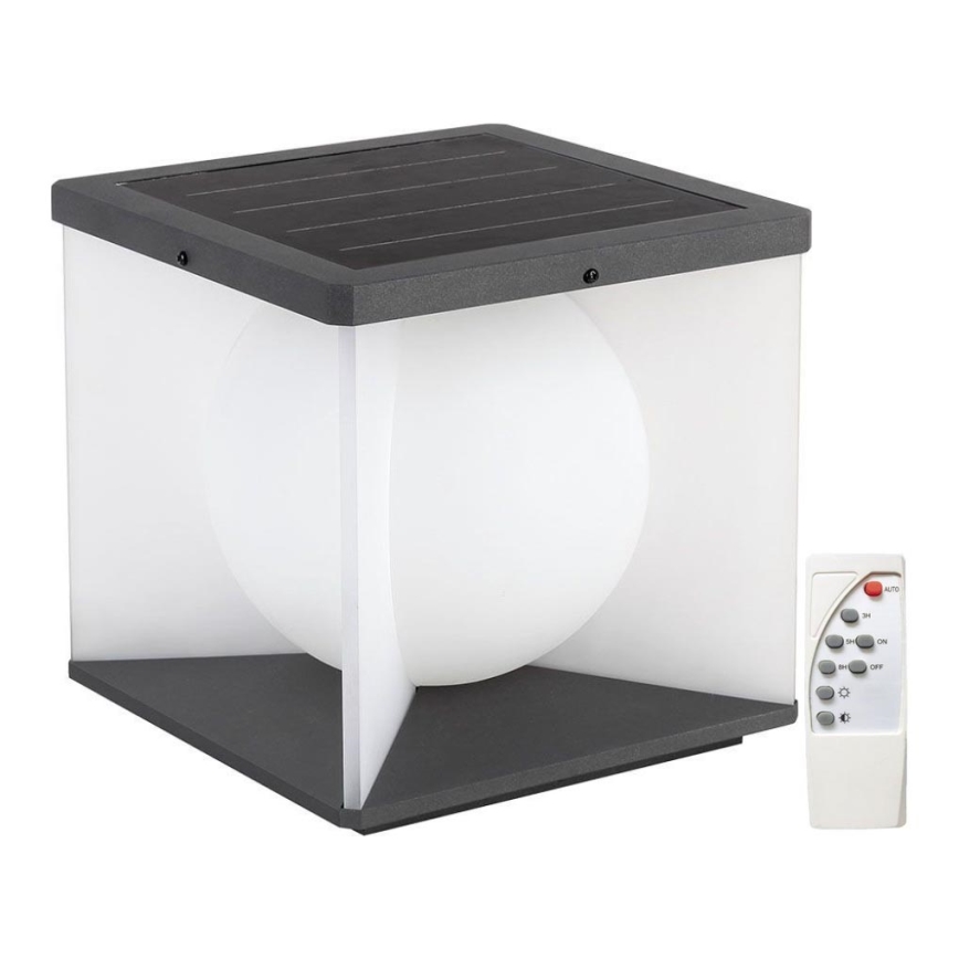 Світлодіодний регульований сонячний настінний світильник LED/8W/3,7V IP65 3000K 5200 mAh + дистанційне керування