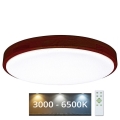 Світлодіодний регульований стельовий світильник LENA LED/60W/230V 3000-6500K дуб + дистанційне керування
