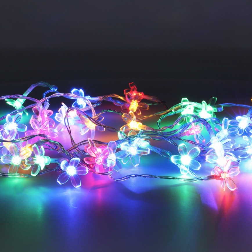 Світлодіодний RGB сонячний ланцюг 50xLED/0,12W/1,2V 1xAA IP44 600 мАг