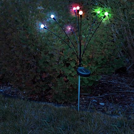 Світлодіодний RGB світильник на сонячній батареї FIORINI 8xLED/1,2V 600mAh IP44 чорний