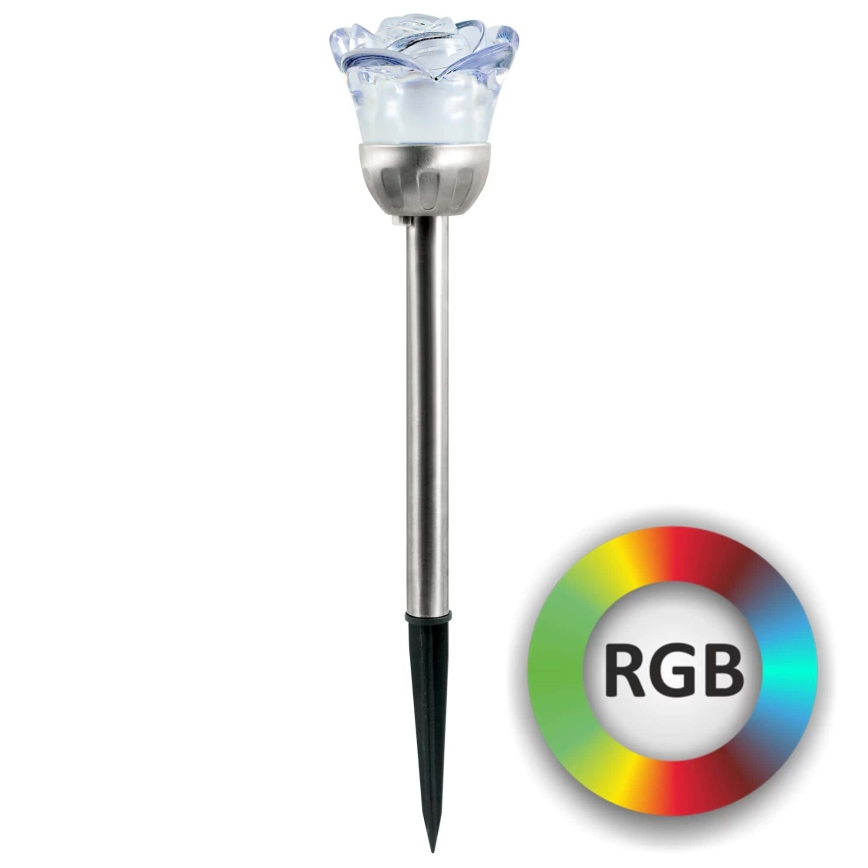 Світлодіодний RGB світильник на сонячній батареї ROSE LED/1,2V 100 mAh IP44