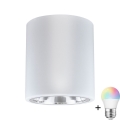 Світлодіодний RGBW Регульоване точкове світло JUPITER 1xE27/6,5W/230V 2700-6500K Wi-Fi діаметр 13 см біле