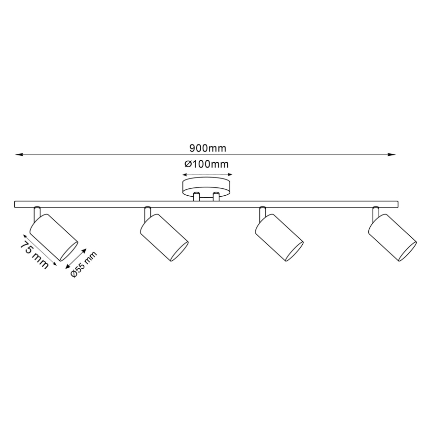 LED RGBW точковий світильник з регулюванням яскравості GOLDI 4xGU10/6,5W/230V 2700-6500K Wi-Fi, золотий