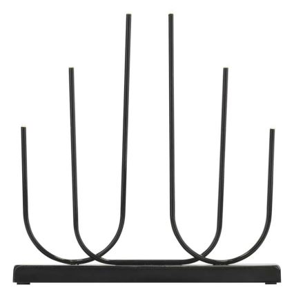 Світлодіодний різдвяний свічник 6xLED/2xAA чорний