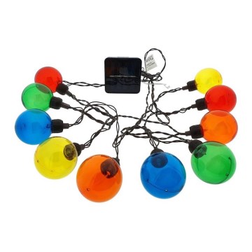 Світлодіодний сонячний гірлянд 10xLED/3,65м 600 мАг IP44 багатоколірний