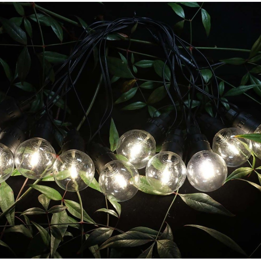 Світлодіодний сонячний гірлянд 10xLED/0,5/4,5В 12 м 3000K IP44 1200 мАг + дистанційне керування