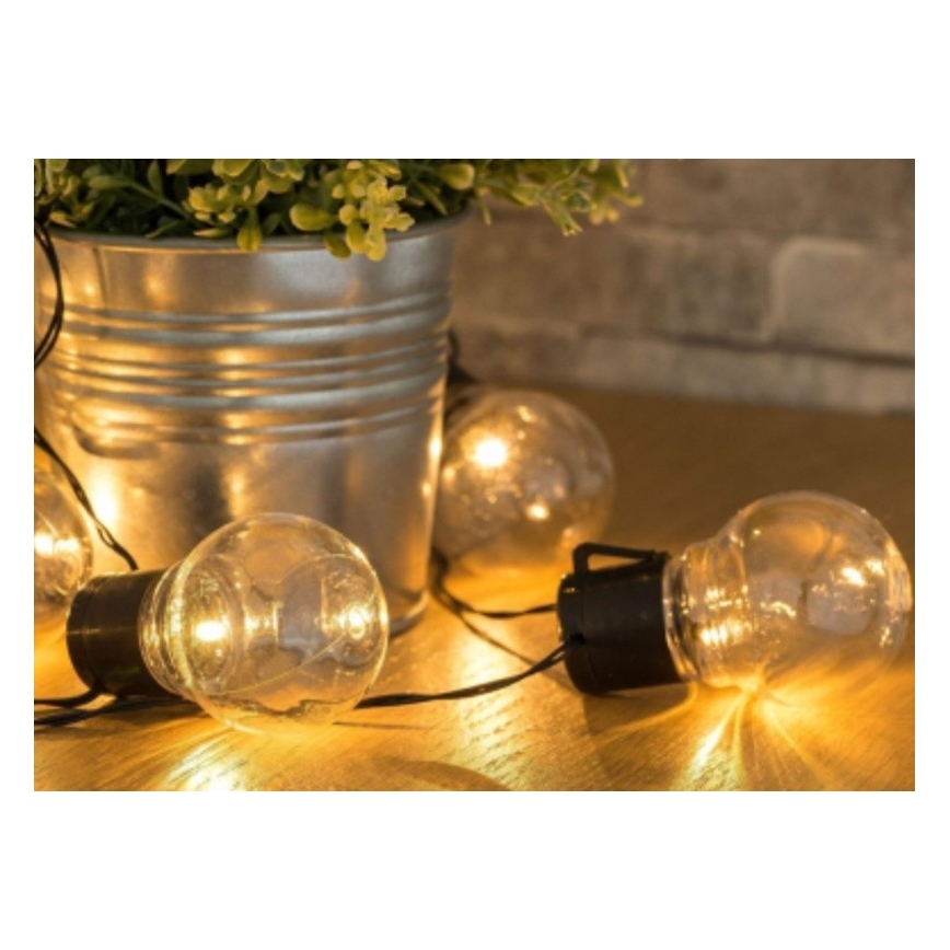 Світлодіодний сонячний гірлянд 10xLED/1,2В 2м 300 мАг IP44 тепле біле світло