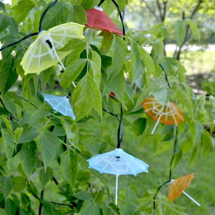 Світлодіодний сонячний ланцюг 10xLED/1,2В 300 мАг 3,8 м IP44 парасолі