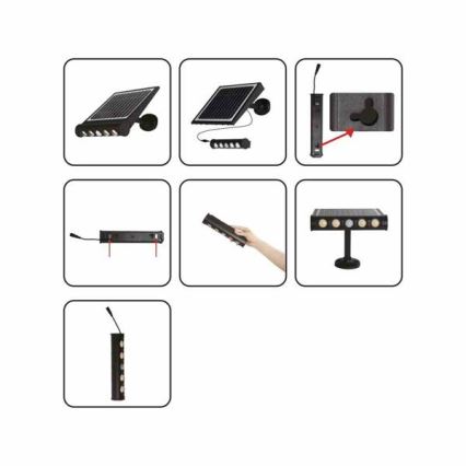 Світлодіодний сонячний настінний світильник з датчиком руху та сутінків LED/8W/3,7V 4000 mAh 4000K IP65