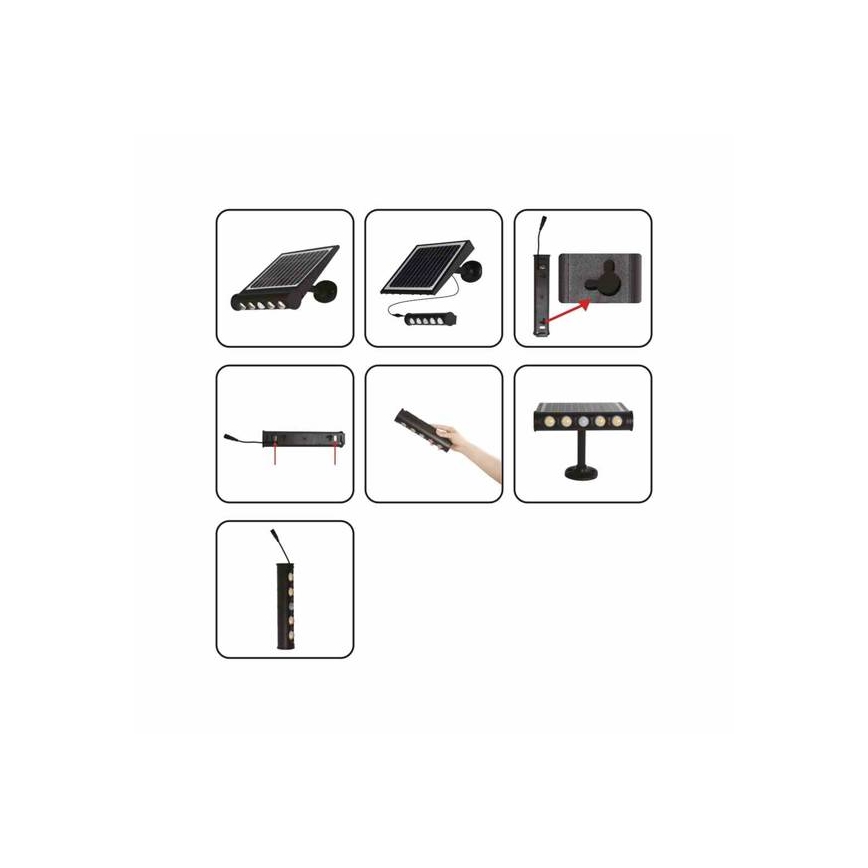 Світлодіодний сонячний настінний світильник з датчиком руху та сутінків LED/8W/3,7V 4000 mAh 4000K IP65