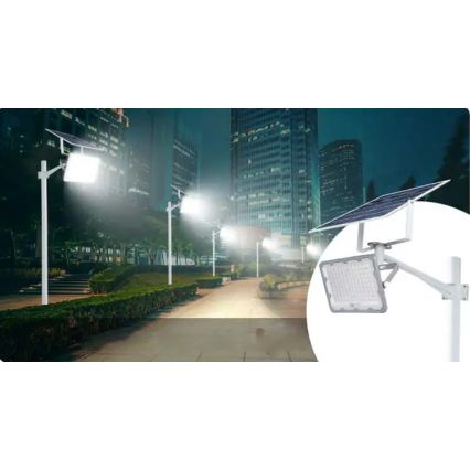 Сонячний LED-прожектор з регулюванням яскравості LED/100W/3,2V 5000K 10500 mAh IP65 чорний + пульт дистанційного керування