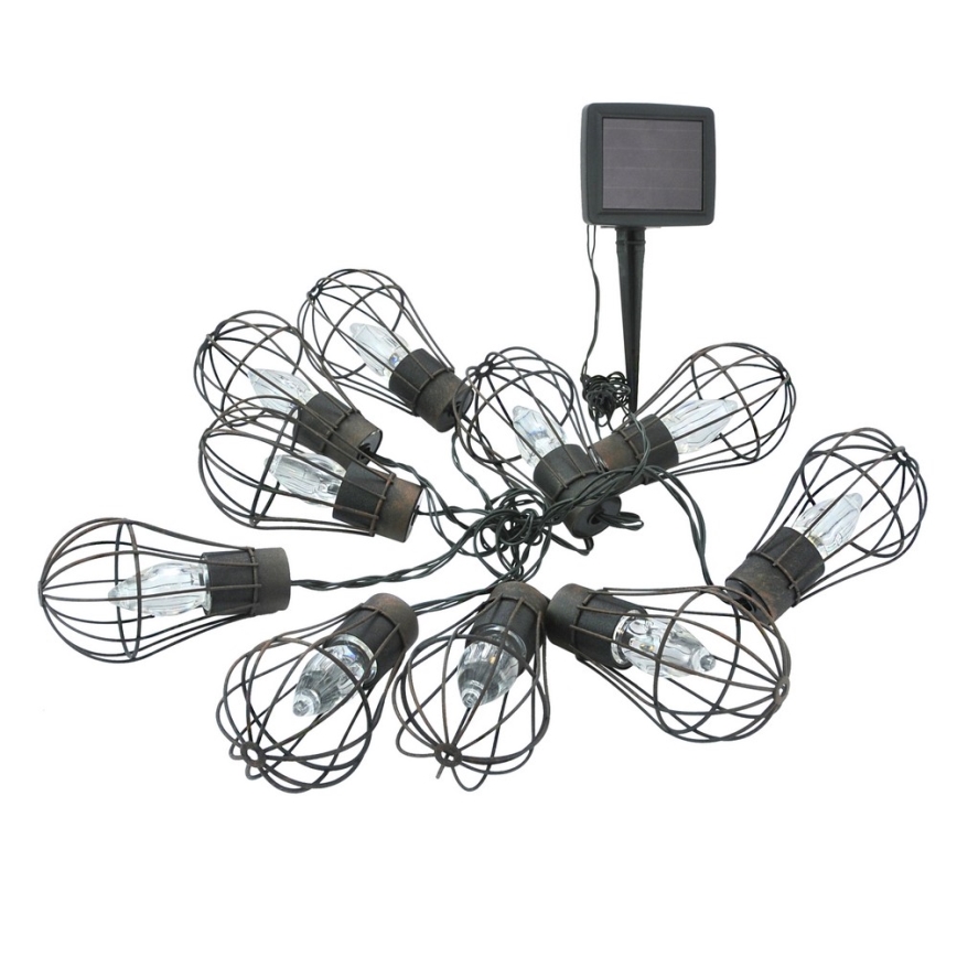 Світлодіодний сонячний вуличний ланцюг 10xLED/1,2В 300 мАг 3,8 м IP44