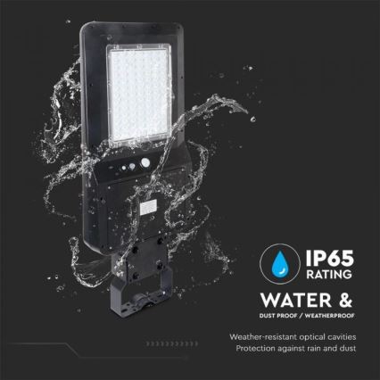Світлодіодний сонячний вуличний ліхтар із сенсором LED/40W/9,6V IP65 4000K + дистанційне керування