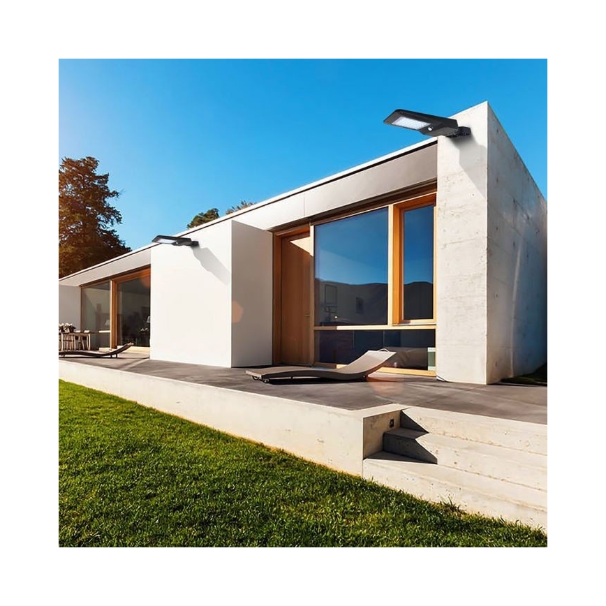 Світлодіодний сонячний вуличний ліхтар із сенсором LED/40W/9,6V IP65 6000K 12000 mAh + дистанційне керування