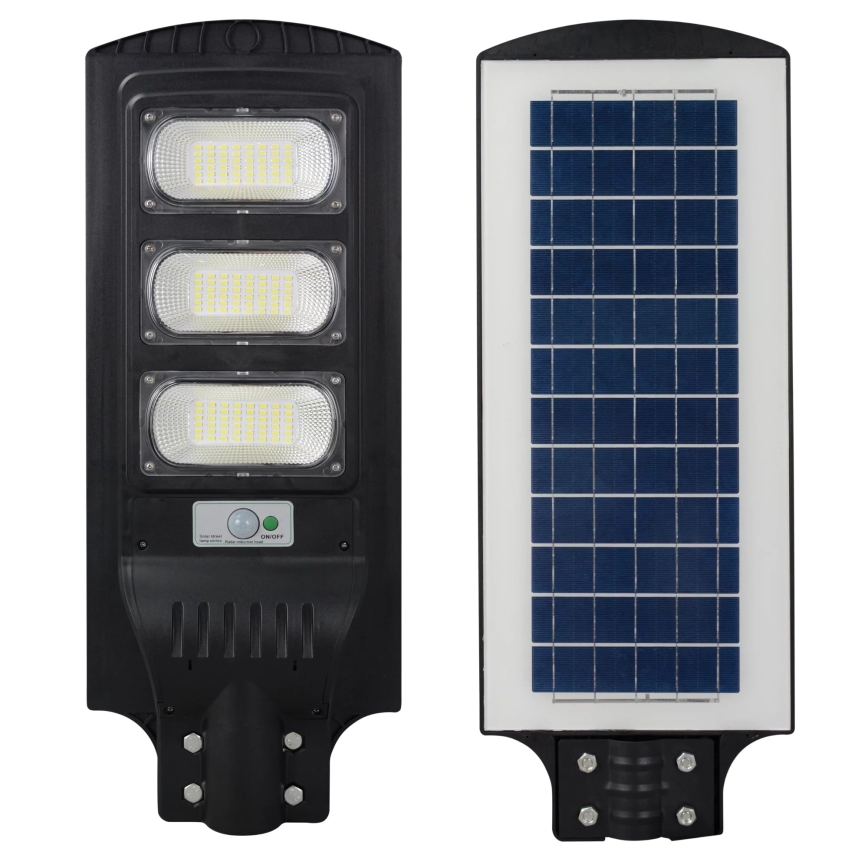 Світлодіодний сонячний вуличний ліхтар із сенсором STREET LED/10W/3,2V 10000 mAh IP65 + дистанційне керування