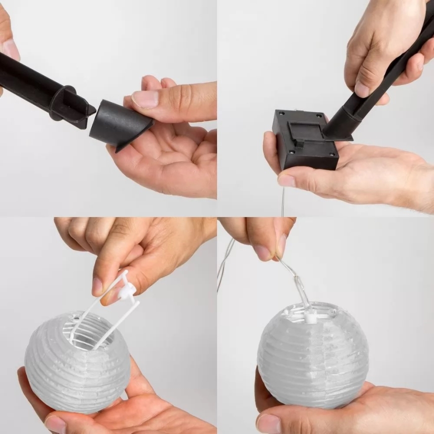 Світлодіодний сонячний гірлянд 10xLED/1,2В 300мАг 3,7м IP44 холодний білий