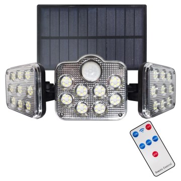 Світлодіодний сонячний прожектор з датчиком руху та сутінків LED/20W/3,7V 1200 мАг IP44 + дистанційне керування