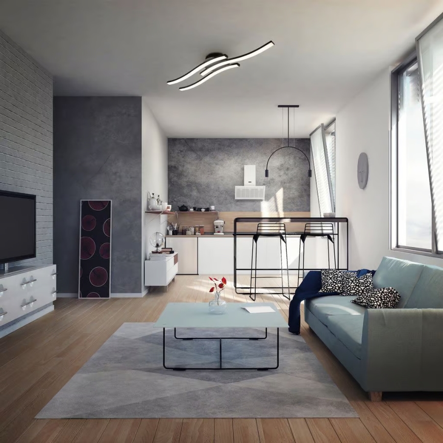 Світлодіодний стельовий світильник 3xLED/6 Вт/230 В 2700 К чорний