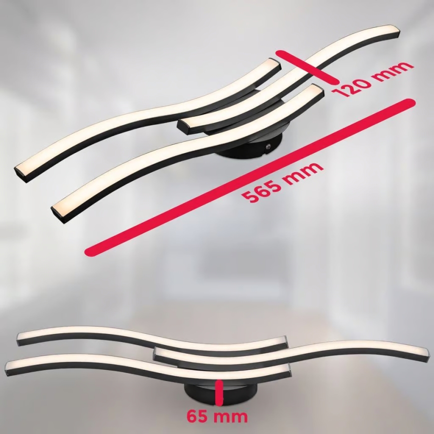 Світлодіодний стельовий світильник 3xLED/6 Вт/230 В 2700 К чорний