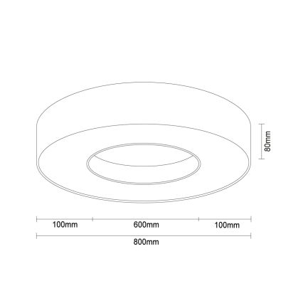Світлодіодний стельовий світильник, 80 Вт / 230 В, 3000/4000/6500 К, діаметр 80 см, білий