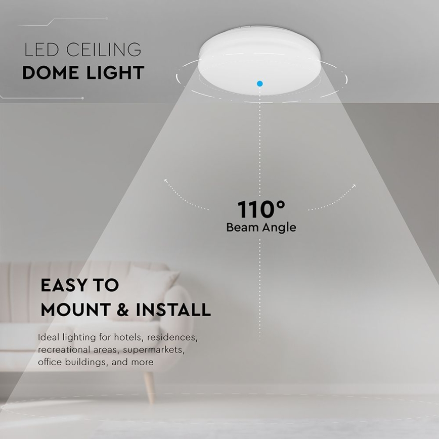 Світлодіодний стельовий світильник для ванної SAMSUNG CHIP LED/15W/230V 20см 3000K IP44