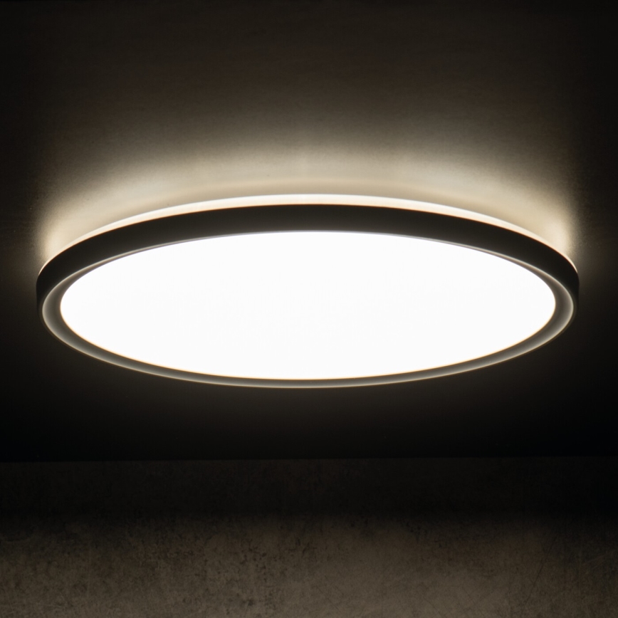 Світлодіодний стельовий світильник для ванної кімнати AZPO LED/11,8W/230V діаметр 22,5 см IP54 чорний