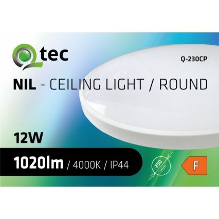 Світлодіодний стельовий світильник для ванної кімнати CIRCLE LED/12W/230V 4000K діаметр 25 см IP44 білий