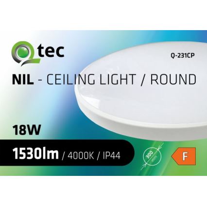 Світлодіодний стельовий світильник для ванної кімнати CIRCLE LED/18W/230V 4000K діаметр 30 см IP44 білий