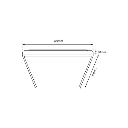 Світлодіодний стельовий світильник для ванної кімнати DABAR LED/17W/230V 4000K 33x33 см IP44