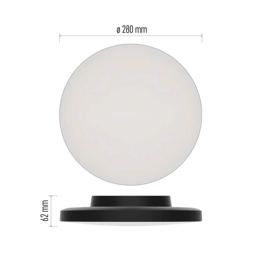 Світлодіодний стельовий світильник для ванної кімнати LED/15W/230V 3000/4000/5700K IP55 чорний