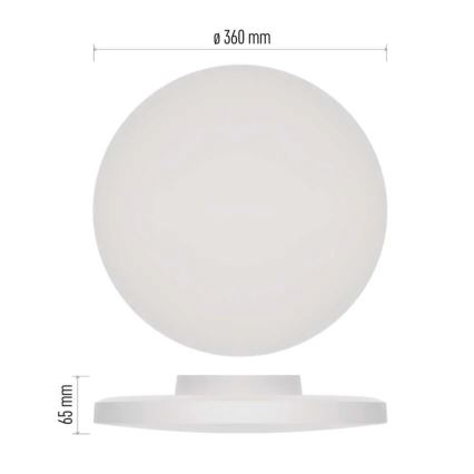 Світлодіодний стельовий світильник для ванної кімнати LED/18W/230V 3000/4000/5700K IP55 білий