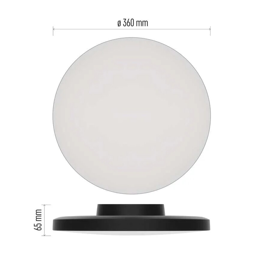 Світлодіодний стельовий світильник для ванної кімнати LED/18W/230V 3000/4000/5700K IP55 чорний