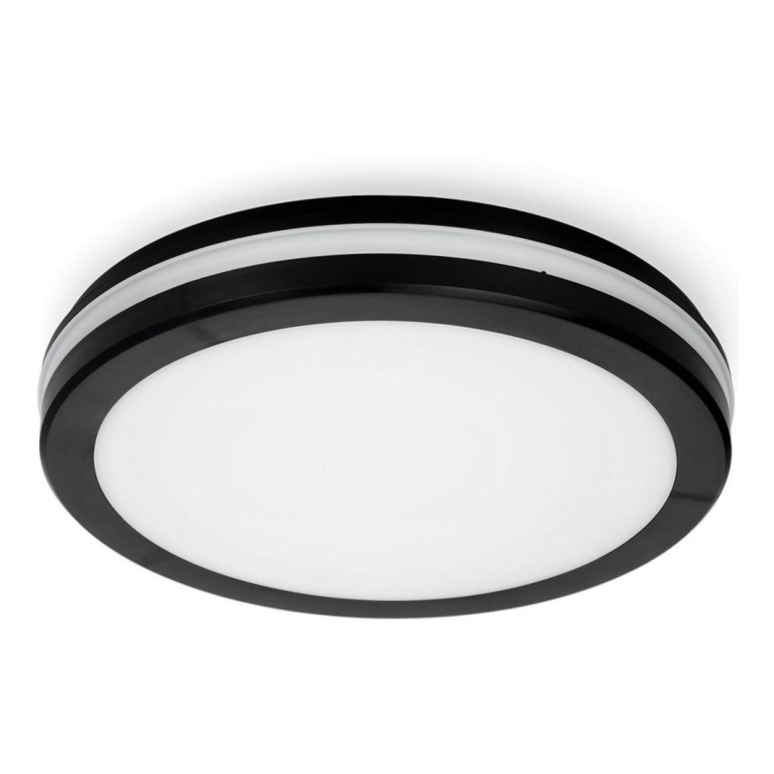 Світлодіодний стельовий світильник для ванної кімнати LED/18W/230V 3000/4000/6500K IP65 діаметр 30 см чорний