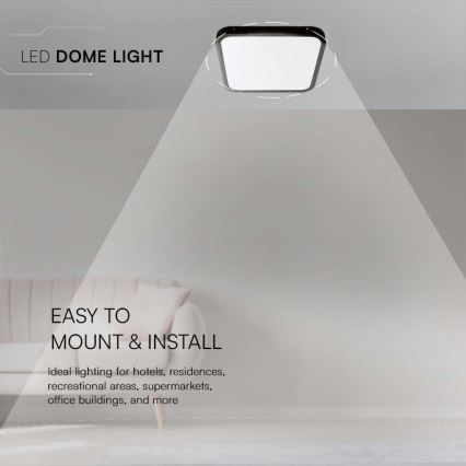 Світлодіодний стельовий світильник для ванної кімнати LED/18W/230V 3000K IP44 чорний