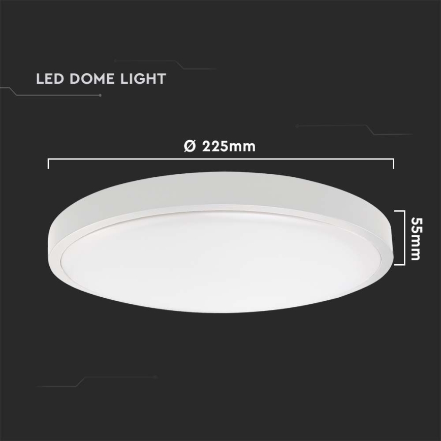 Світлодіодний стельовий світильник для ванної кімнати LED/18W/230V 4000K IP44 діаметр 22,5 см білий