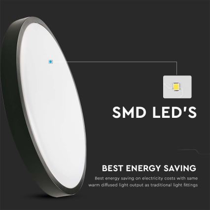 Світлодіодний стельовий світильник для ванної кімнати LED/18W/230V 4000K IP44 чорний