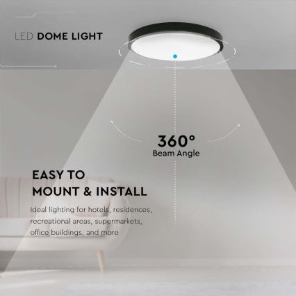 Світлодіодний стельовий світильник для ванної кімнати LED/18W/230V 4000K IP44 чорний