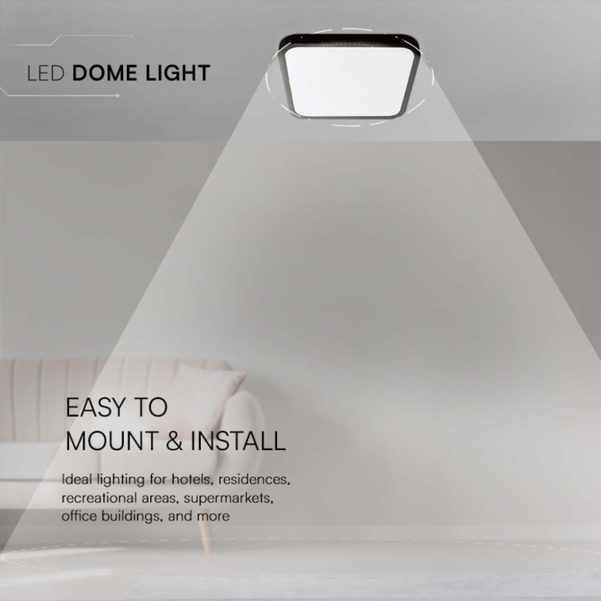 Світлодіодний стельовий світильник для ванної кімнати LED/18W/230V 6500K IP44 чорний