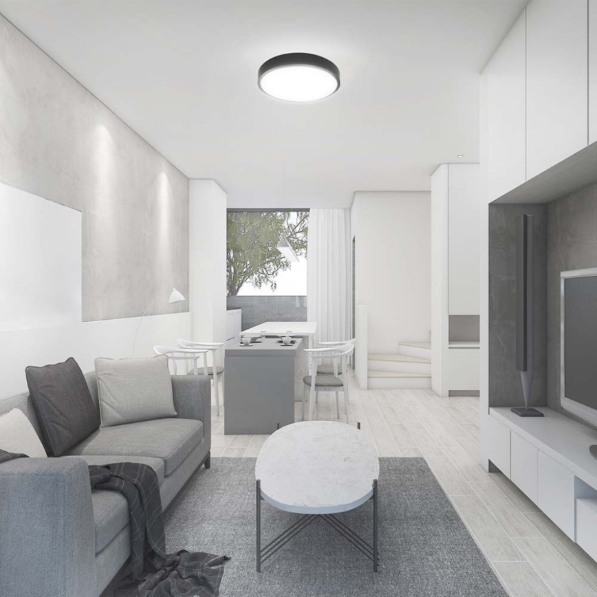 Світлодіодний стельовий світильник для ванної кімнати LED/18W/230V 6500K IP44 діаметр 25 см чорний