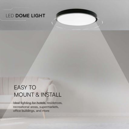 Світлодіодний стельовий світильник для ванної кімнати LED/18W/230V 6500K IP44 діаметр 25 см чорний