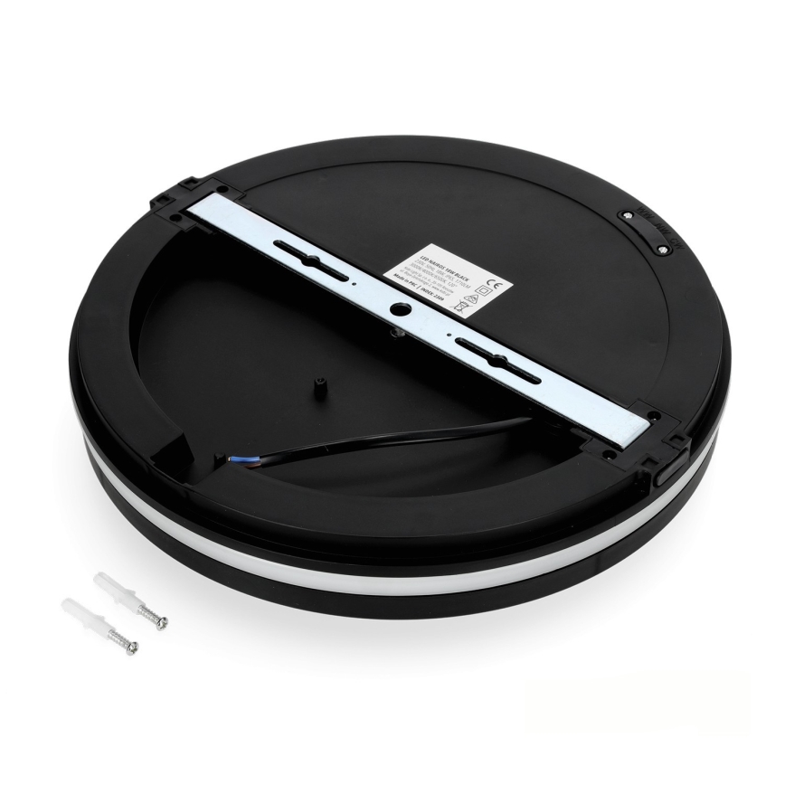 Світлодіодний стельовий світильник для ванної кімнати LED/18W/230V 3000/4000/6500K IP65 діаметр 30 см чорний