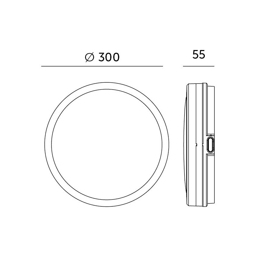 Світлодіодний стельовий світильник для ванної кімнати LED/18W/230V 3000/4000/6500K IP65 діаметр 30 см чорний