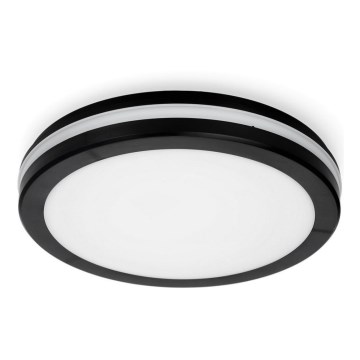 Світлодіодний стельовий світильник для ванної кімнати LED/24W/230V 3000/4000/6500K IP65 діаметр 30 см чорний