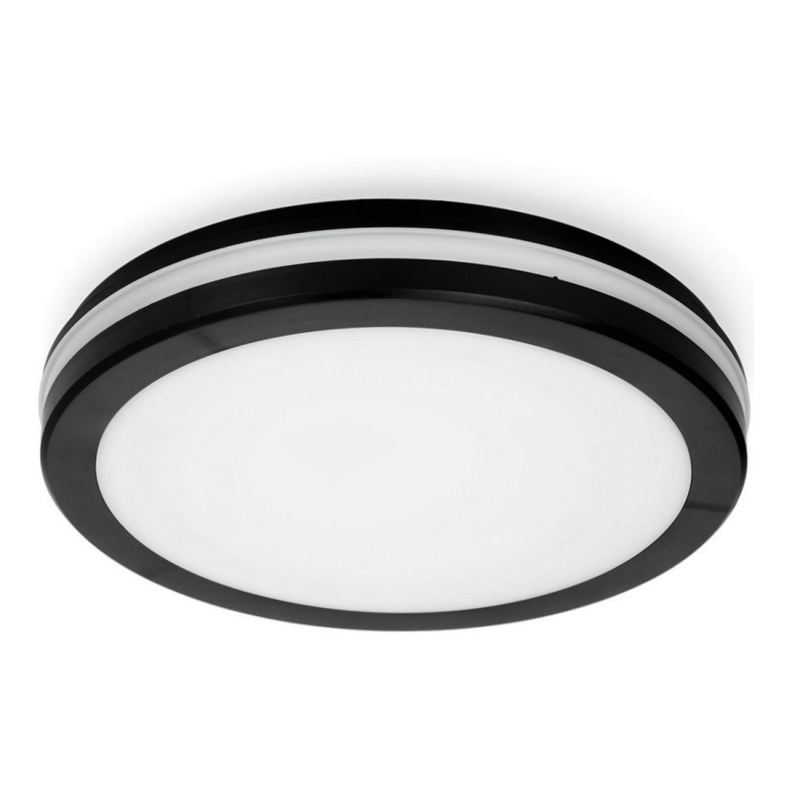 Світлодіодний стельовий світильник для ванної кімнати LED/24W/230V 3000/4000/6500K IP65 діаметр 30 см чорний